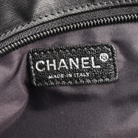 Chanel Biarritz Tote Quilted Coated Canvas Black Leather Tote Bag Bag (Authentic Pre-Loved)