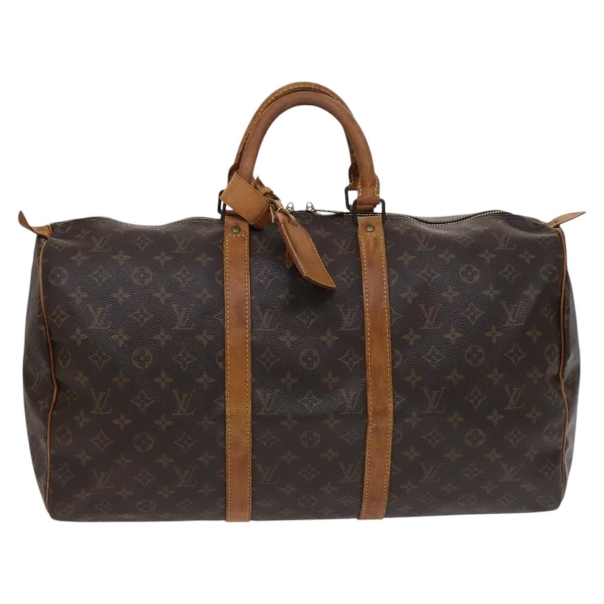 Louis Vuitton Keepall Bag Monogram Canvas Brown Canvas Travel Bag Bag (Authentic Pre-Loved)