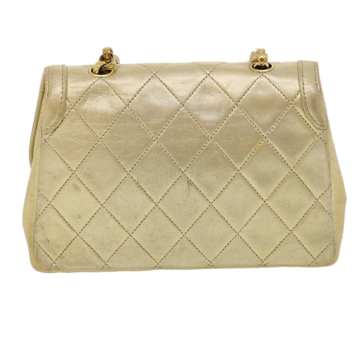 Chanel Vintage Cc Chain Flap Bag Quilted Lambskin Gold Leather Shoulder Bag Bag (Pre-Loved)