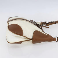 Prada Vintage Shoulder Bag Nylon And Leather Beige Nylon Shoulder Bag Bag (Authentic Pre-Loved)