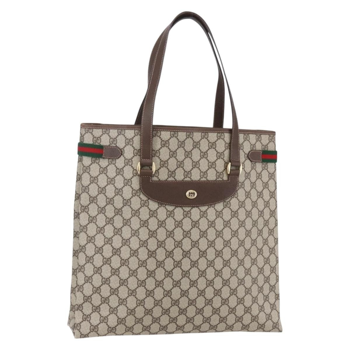 Gucci Vintage Tote Gg Canvas Beige Pvc Tote Bag Bag (Authentic Pre-Loved)