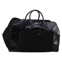 Gucci Travel Boston Bag Leather With Nylon Black Leather Travel Bag Bag (Pre-Loved)