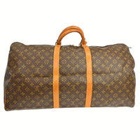 Louis Vuitton Keepall Bandouliere Bag Monogram Canvas Brown Canvas Travel Bag Bag (Authentic Pre-Loved)