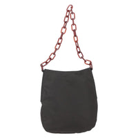 Prada Resin Chain Shoulder Bag Nylon Brown Nylon Shoulder Bag Bag (Pre-Loved)