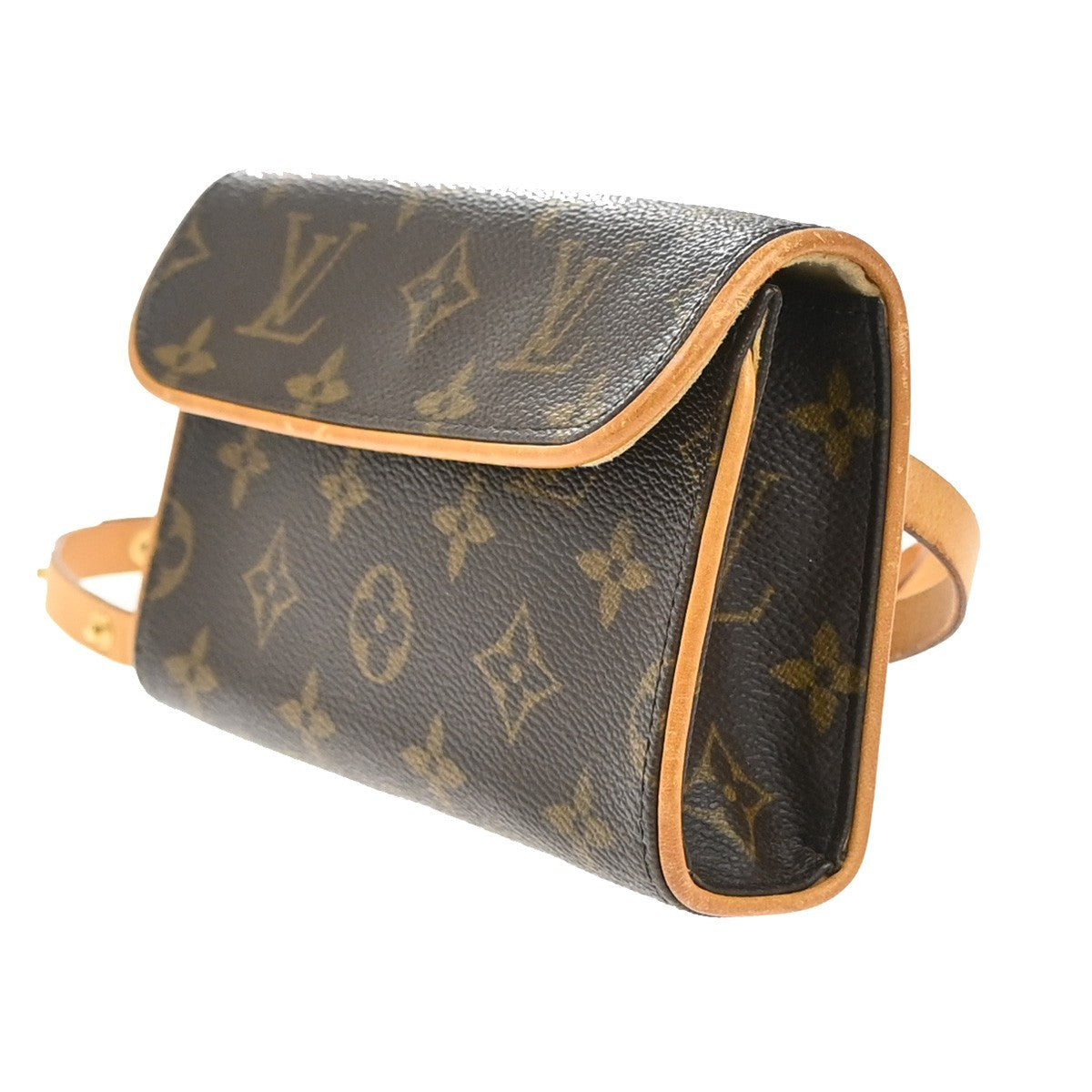 Louis Vuitton Florentine Pochette Monogram Canvas Brown Leather Bag (Authentic Pre-Loved)
