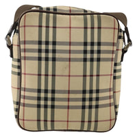 Burberry Zip Messenger Bag Nova Check Canvas And Leather Beige Canvas Shoulder Bag Bag (Authentic Pre-Loved)