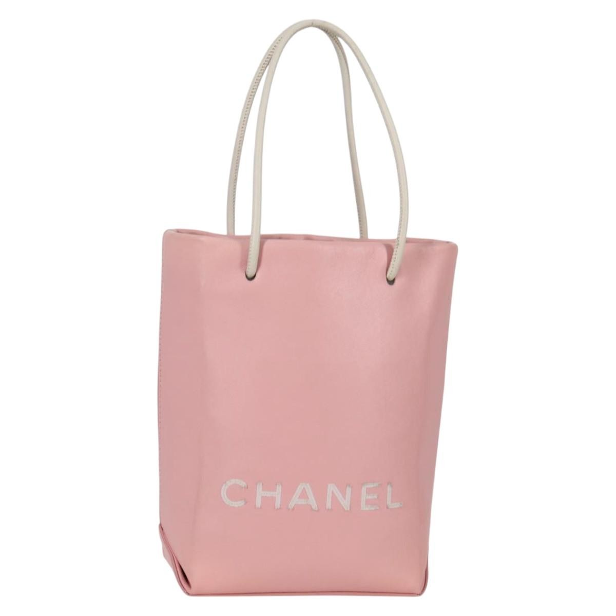Chanel Essential Shopping Tote Leather Pink Leather Bag (Authentic Pre-Loved)