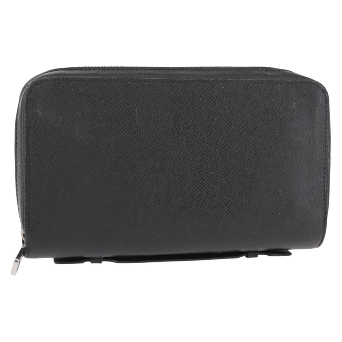 Louis Vuitton Zippy Xl Taiga Leather Black Leather Wallets Accessory (Authentic Pre-Loved)