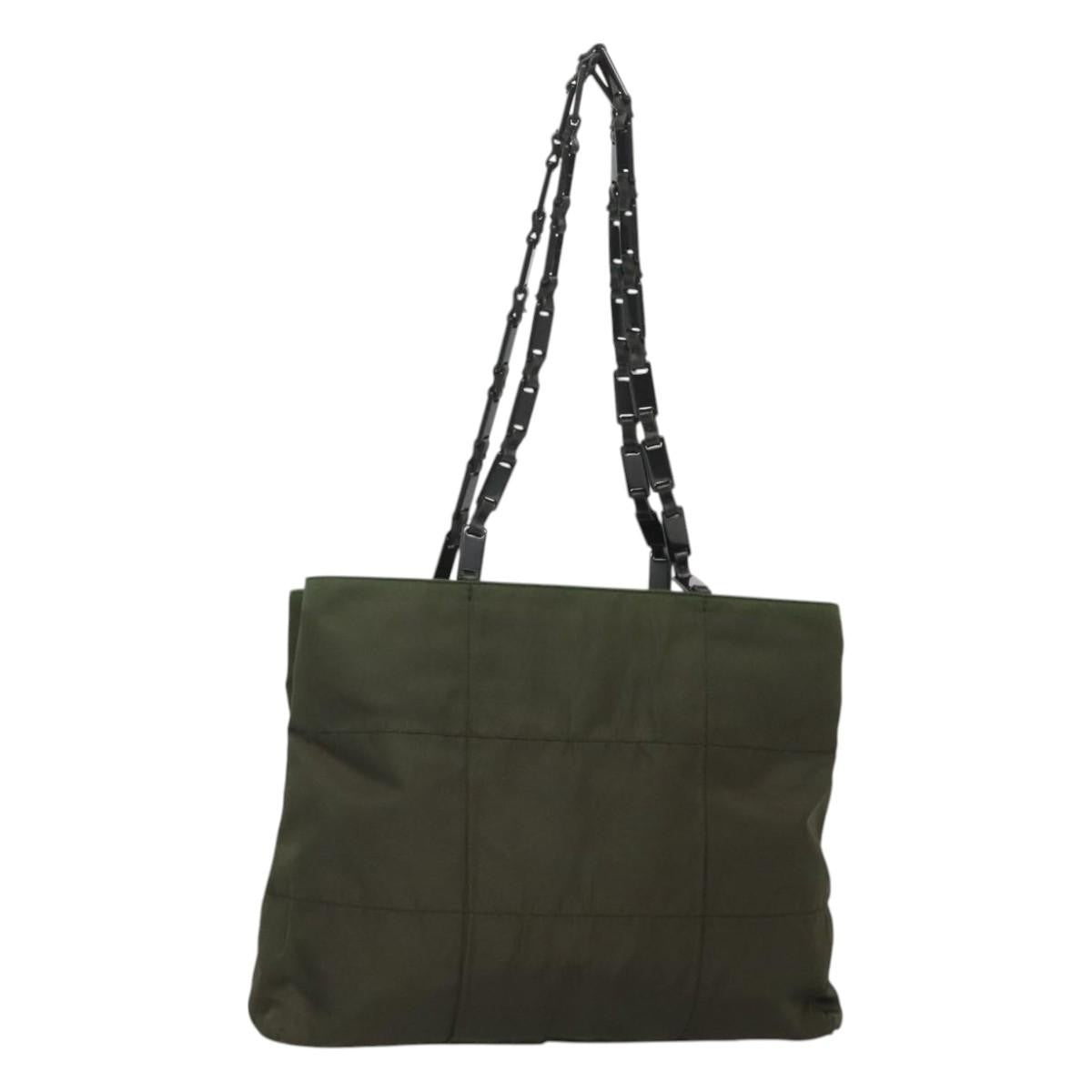 Prada Vintage Shoulder Bag Tessuto Khaki Nylon Shoulder Bag Bag (Authentic Pre-Loved)