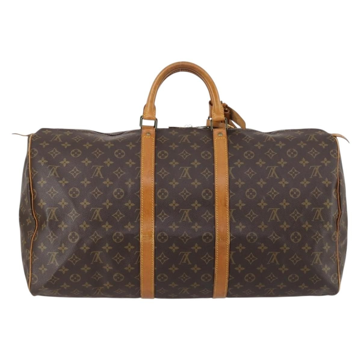 Louis Vuitton Keepall Bag Monogram Canvas Brown Canvas Travel Bag Bag (Pre-Loved)