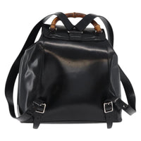 Gucci Vintage Bamboo Backpack Patent Leather Black Patent_Leather Backpack Bag (Authentic Pre-Loved)