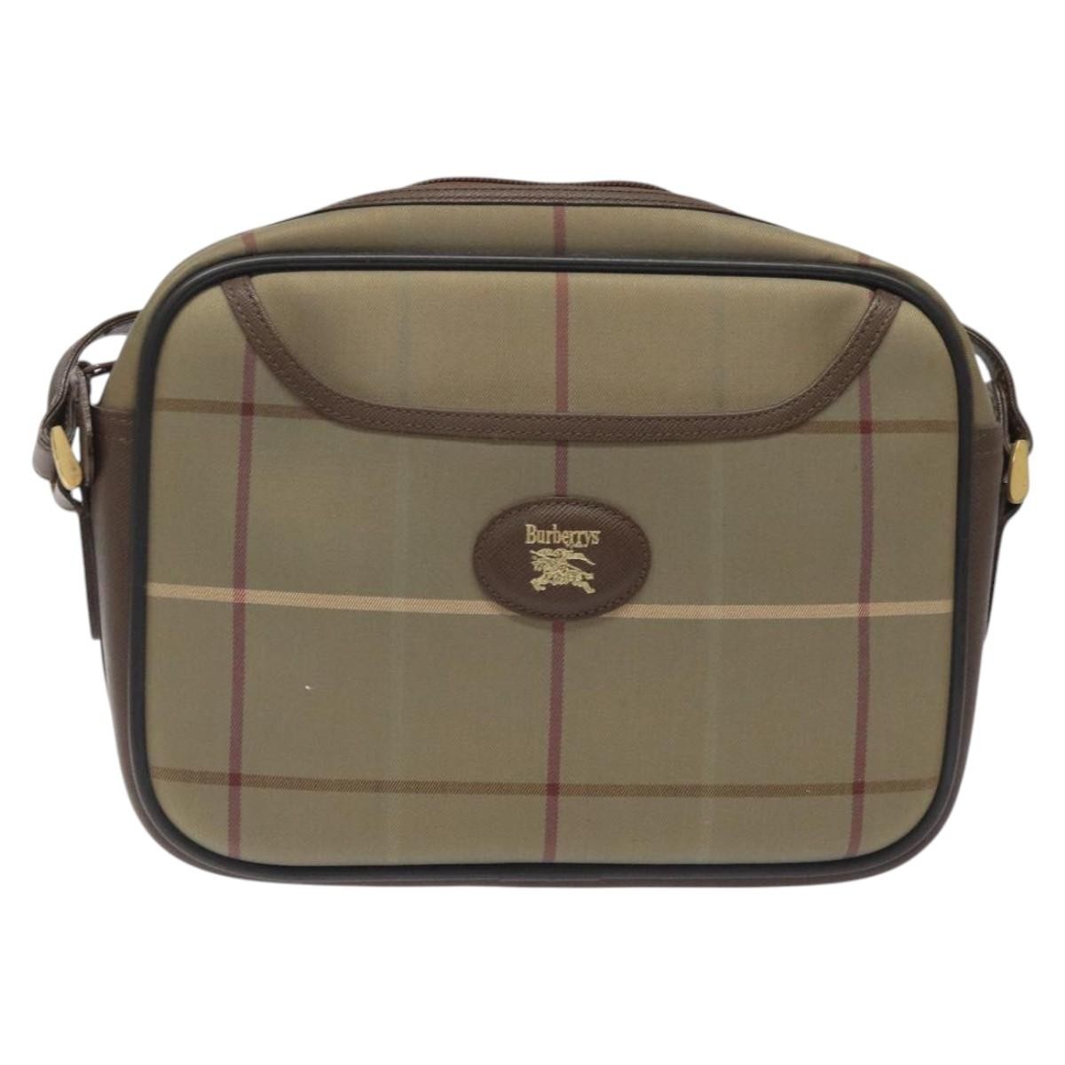 Burberry Nova Check Shoulder Bag Canvas And Leather Beige Canvas Shoulder Bag Bag (Authentic Pre-Loved)