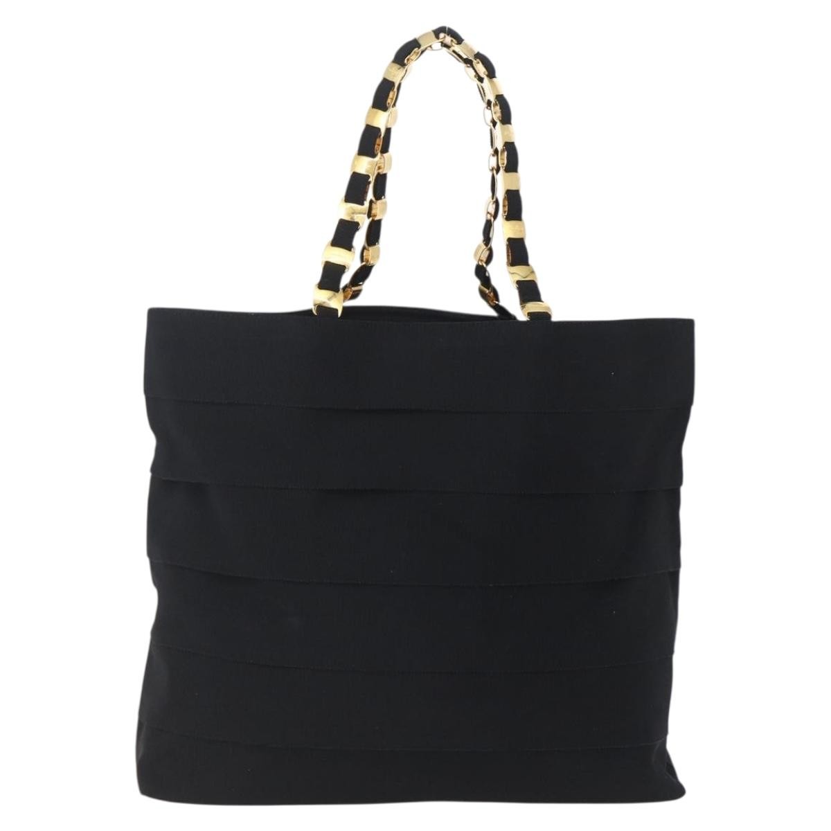 Salvatore Ferragamo Vala Tote Canvas Black Canvas Tote Bag Bag (Pre-Loved)
