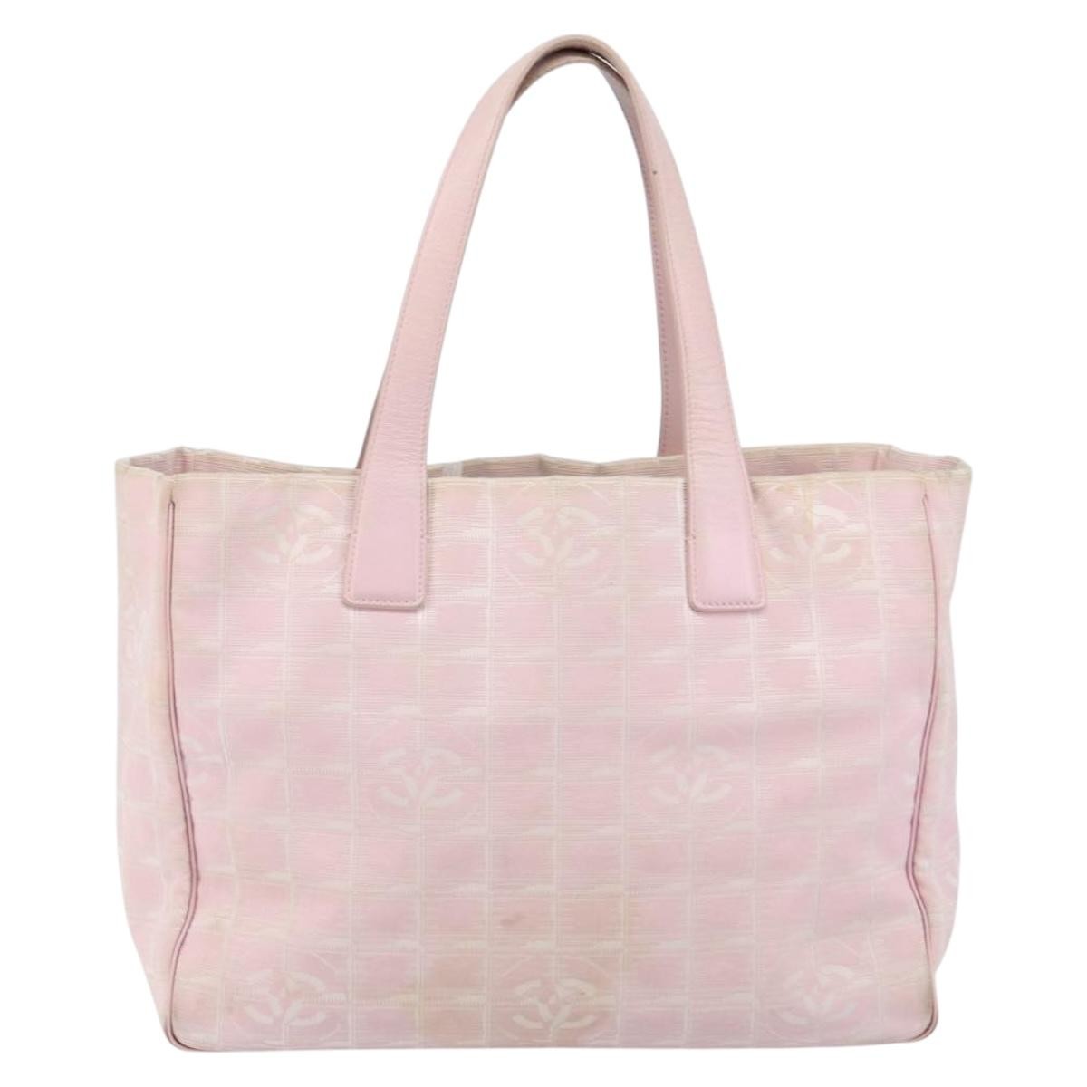Chanel Travel Line Tote Nylon Pink Nylon Bag (Pre-Loved)