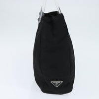 Prada Resin Handle Tote Tessuto Black Nylon Tote Bag Bag (Authentic Pre-Loved)