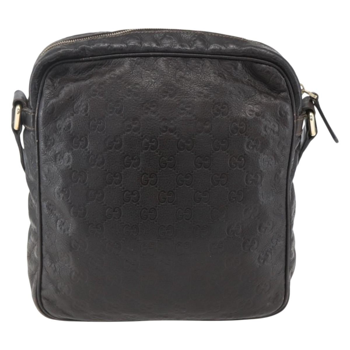 Gucci Front Zip Messenger Guccissima Leather Brown Leather Shoulder Bag Bag (Authentic Pre-Loved)