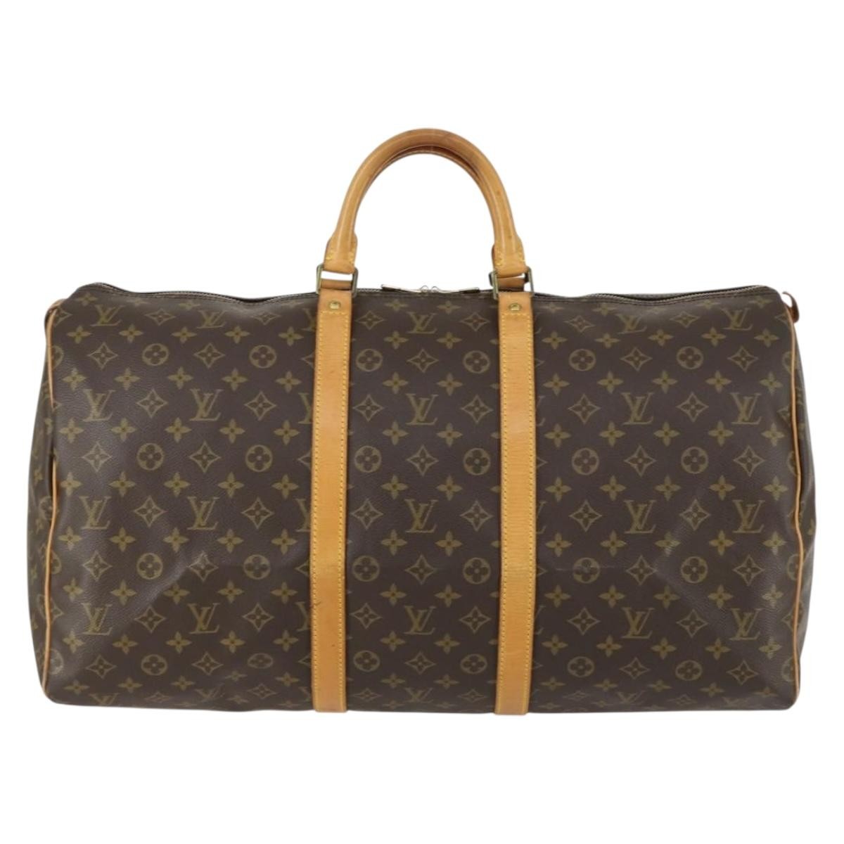 Louis Vuitton Keepall Bag Monogram Canvas Brown Canvas Travel Bag Bag (Pre-Loved)