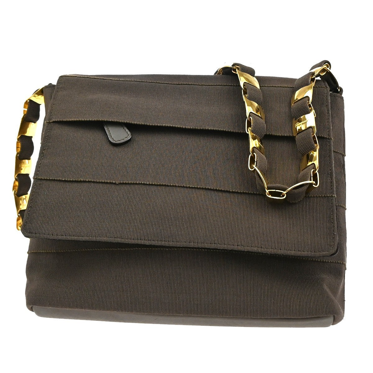 Salvatore Ferragamo Vala Shoulder Bag Canvas Brown Canvas Shoulder Bag Bag (Authentic Pre-Loved)