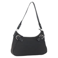 Salvatore Ferragamo Gancini Shoulder Bag Canvas Black Canvas Shoulder Bag Bag (Pre-Loved)