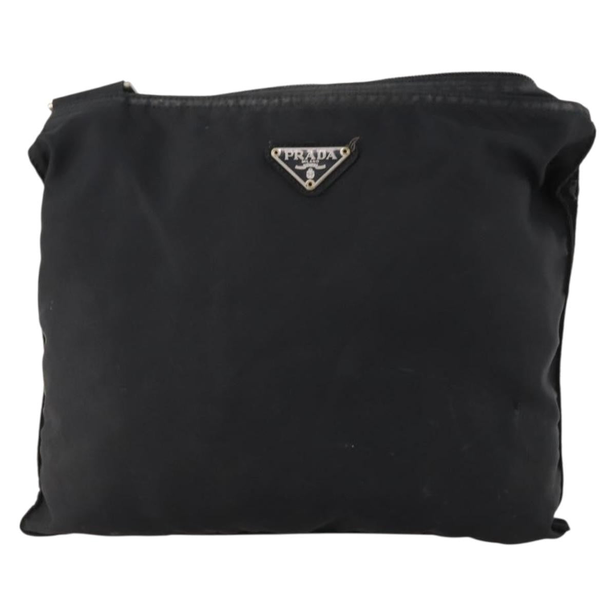 Prada Flat Messenger Bag Tessuto Black Nylon Shoulder Bag Bag (Authentic Pre-Loved)