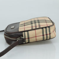 Burberry Nova Check Shoulder Bag Canvas And Leather Beige Canvas Shoulder Bag Bag (Authentic Pre-Loved)