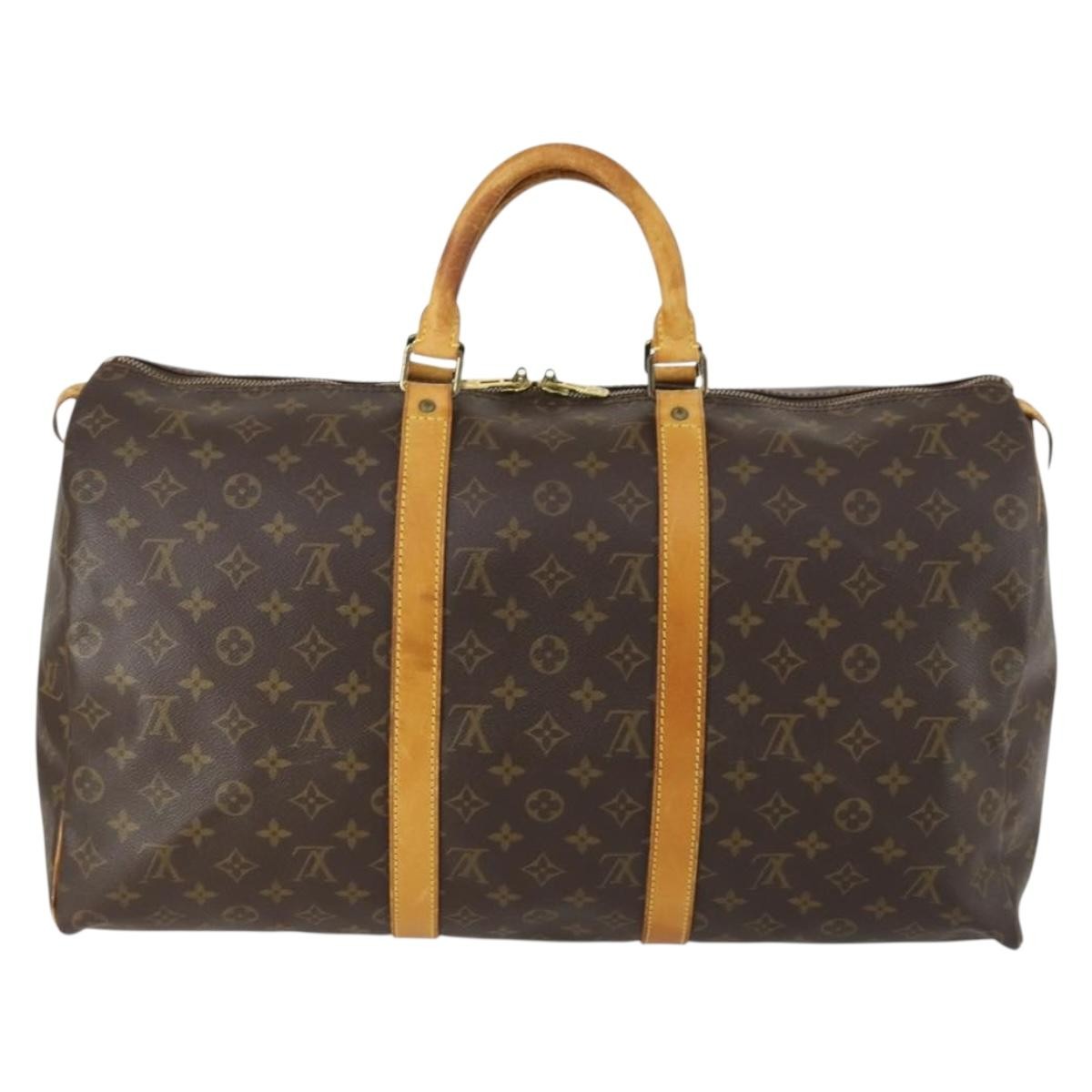 Louis Vuitton Keepall Bag Monogram Canvas Brown Canvas Travel Bag Bag (Authentic Pre-Loved)