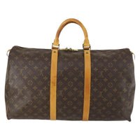 Louis Vuitton Keepall Bag Monogram Canvas Brown Canvas Travel Bag Bag (Authentic Pre-Loved)