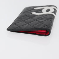Chanel Cambon Bifold Wallet Quilted Lambskin Black Leather Wallets Accessory (Pre-Loved)