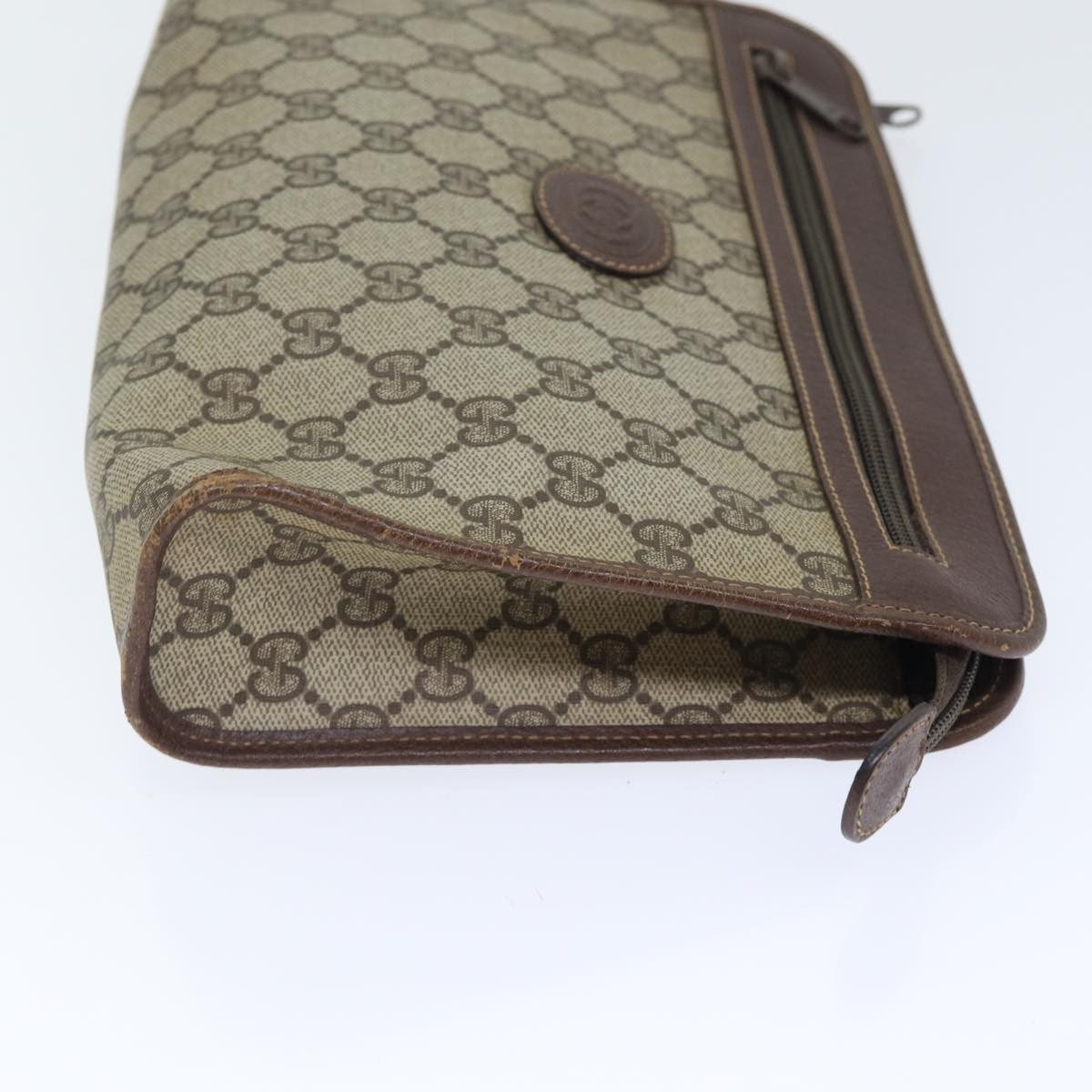 Gucci Gg Supreme Clutch Bag Pvc Beige Pvc Clutche & Pouche Bag (Pre-Loved)