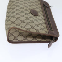 Gucci Gg Supreme Clutch Bag Pvc Beige Pvc Clutche & Pouche Bag (Pre-Loved)