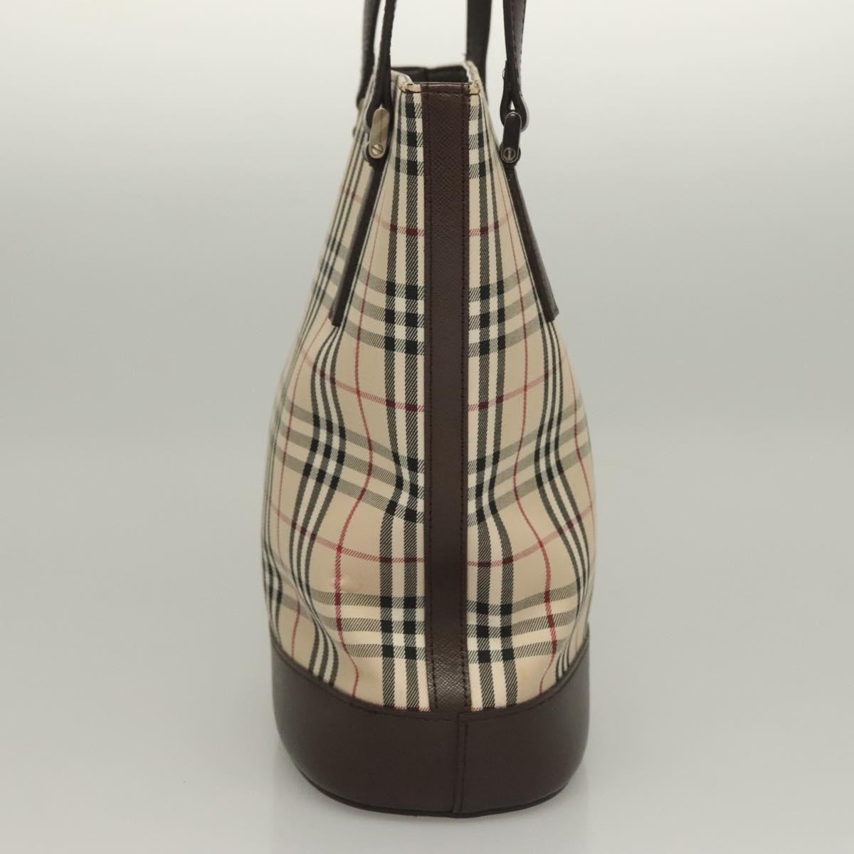 Burberry Nova Check Tote Canvas Check Pattern Beige Canvas Tote Bag Bag (Authentic Pre-Loved)