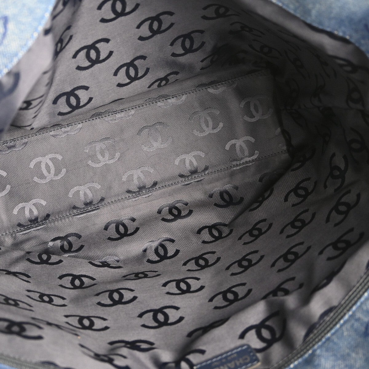 Chanel Vintage Cc Tote Denim Blue Denim_Jeans Tote Bag Bag (Pre-Loved)