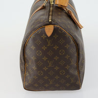 Louis Vuitton Keepall Bag Monogram Canvas Brown Canvas Travel Bag Bag (Pre-Loved)