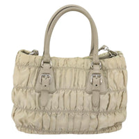 Prada Gaufre Convertible Tote Tessuto Beige Nylon Tote Bag Bag (Pre-Loved)