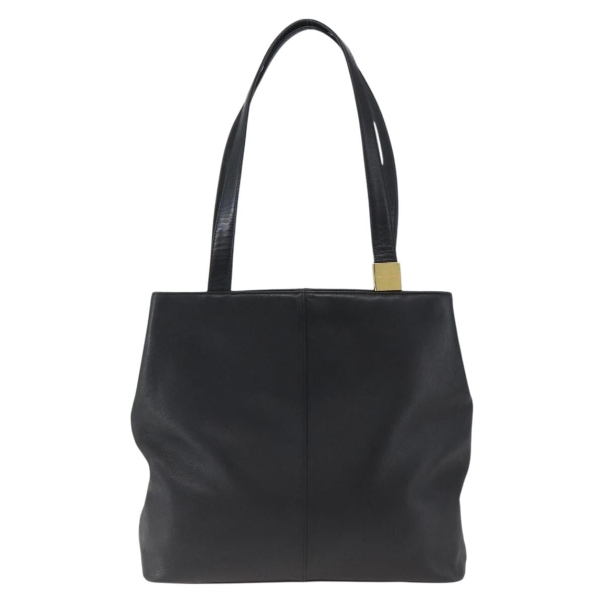 Burberry Vintage Tote Bag Leather Black Leather Tote Bag Bag (Pre-Loved)