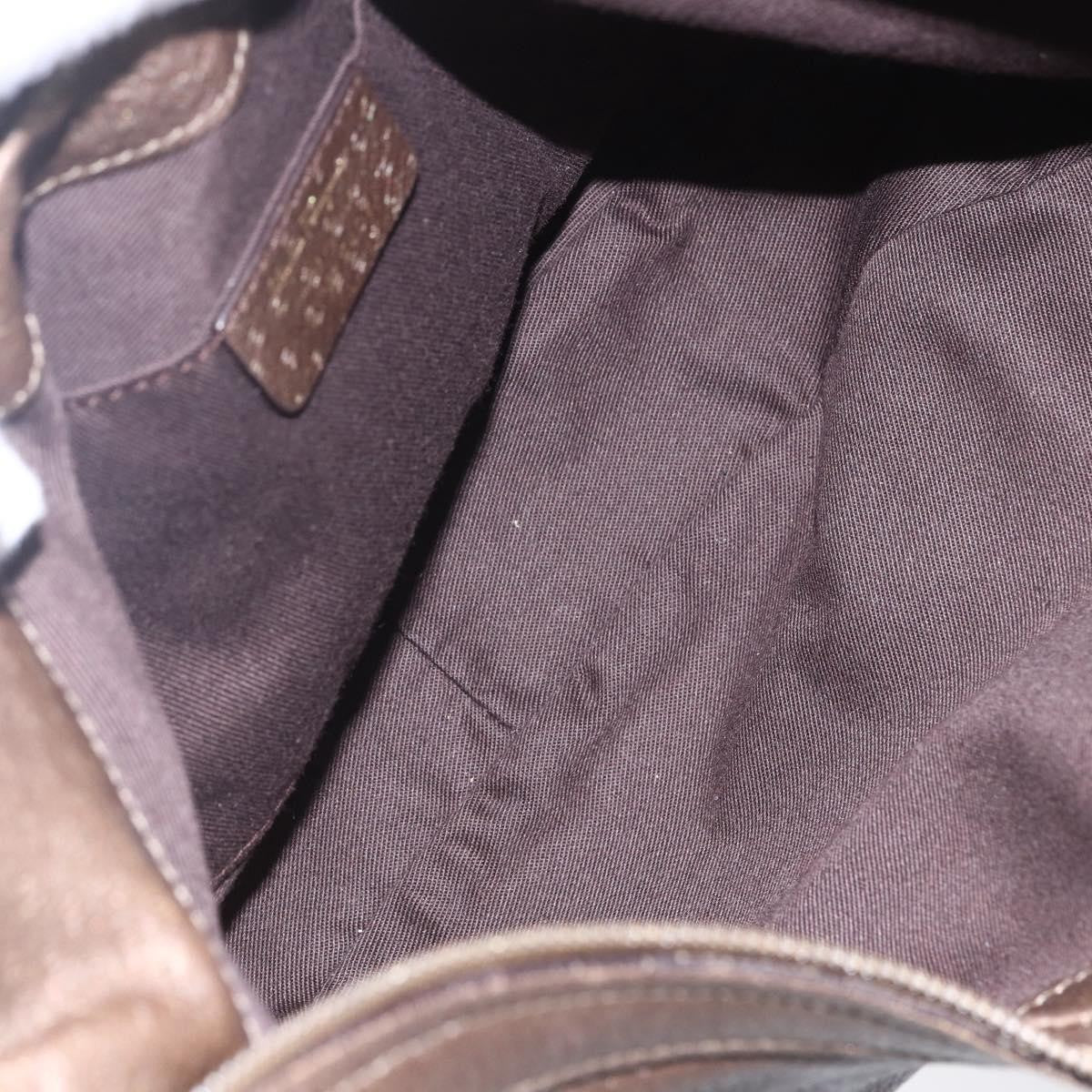 Salvatore Ferragamo Vintage Shoulder Bag Leather Brown Leather Shoulder Bag Bag (Authentic Pre-Loved)