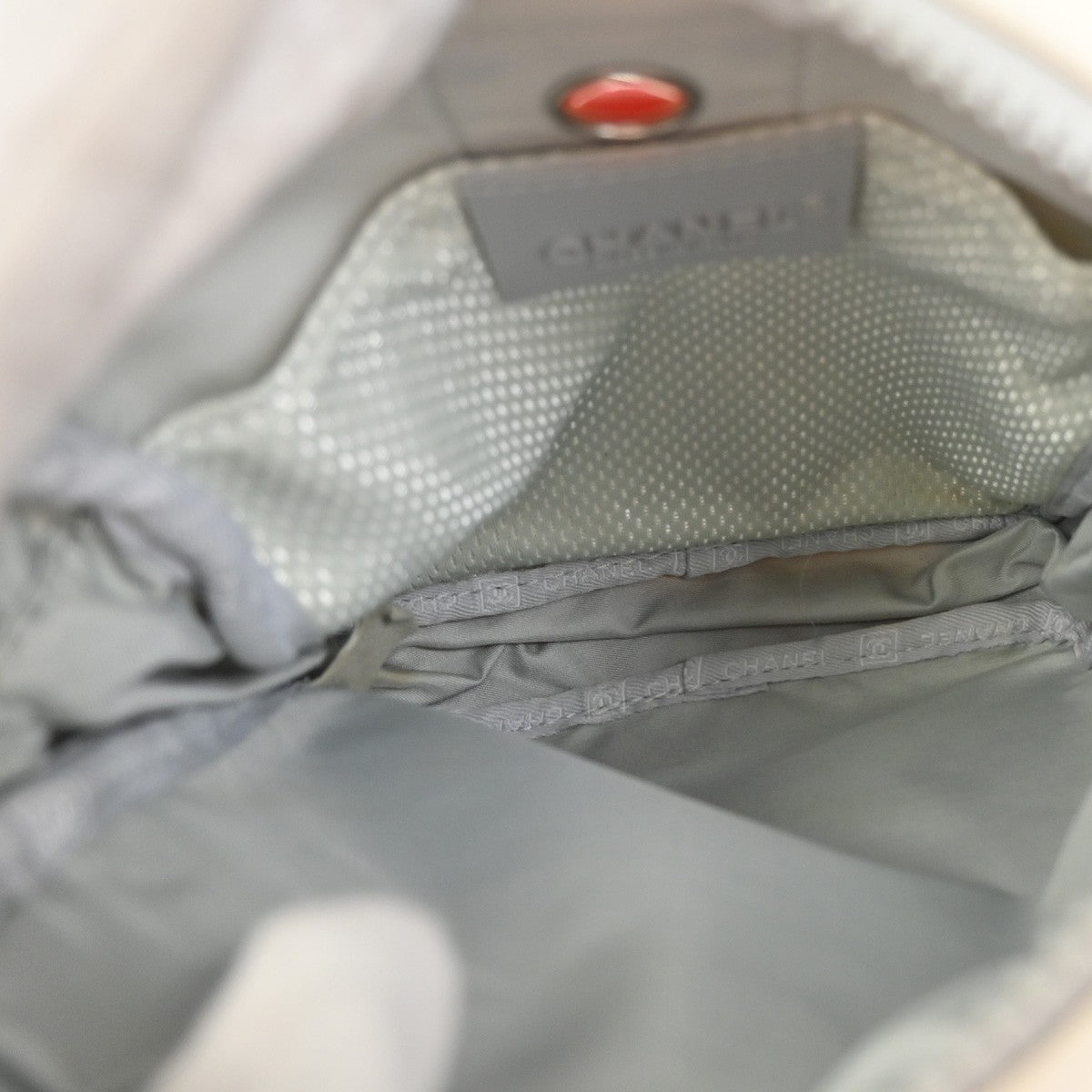 Chanel Travel Line Crossbody Bag Nylon White Nylon Shoulder Bag Bag (Authentic Pre-Loved)