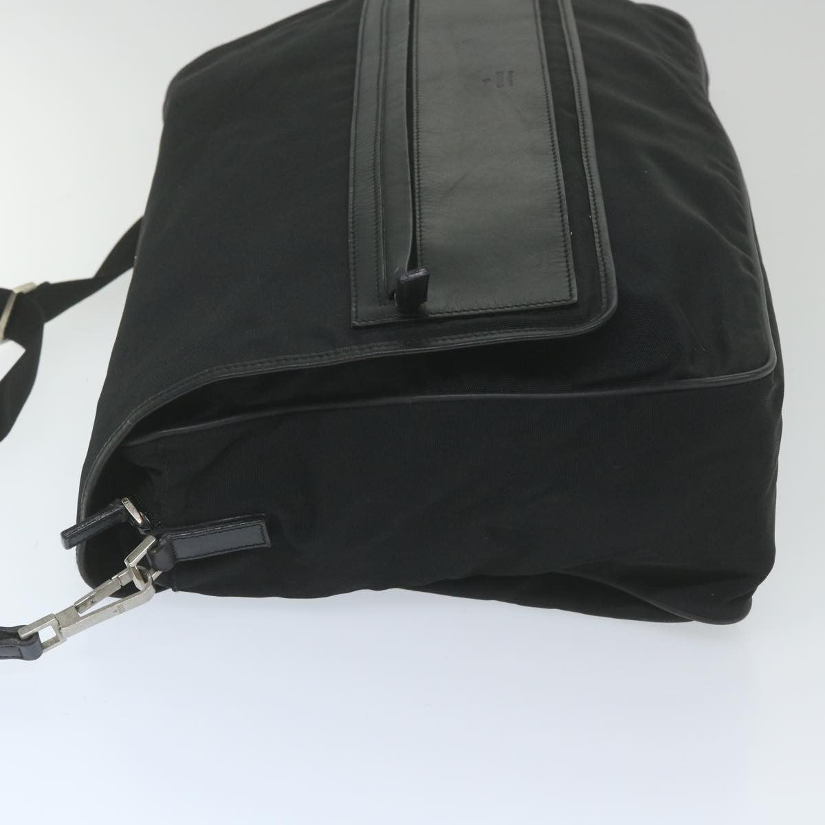 Gucci Vintage Flap Crossbody Bag Nylon Black Nylon Shoulder Bag Bag (Authentic Pre-Loved)