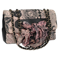 Chanel Flap Shoulder Bag Canvas Pink Cotton Shoulder Bag Bag (Authentic Pre-Loved)