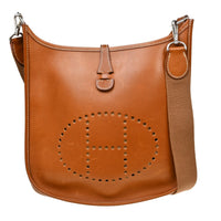 Hermes Evelyne Bag Gen Iii Clemence Brown Leather Handbag (Authentic Pre-Loved)