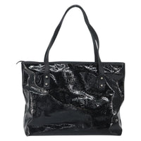 Salvatore Ferragamo Gancini Tote Patent Leather Black Patent_Leather Tote Bag Bag (Pre-Loved)
