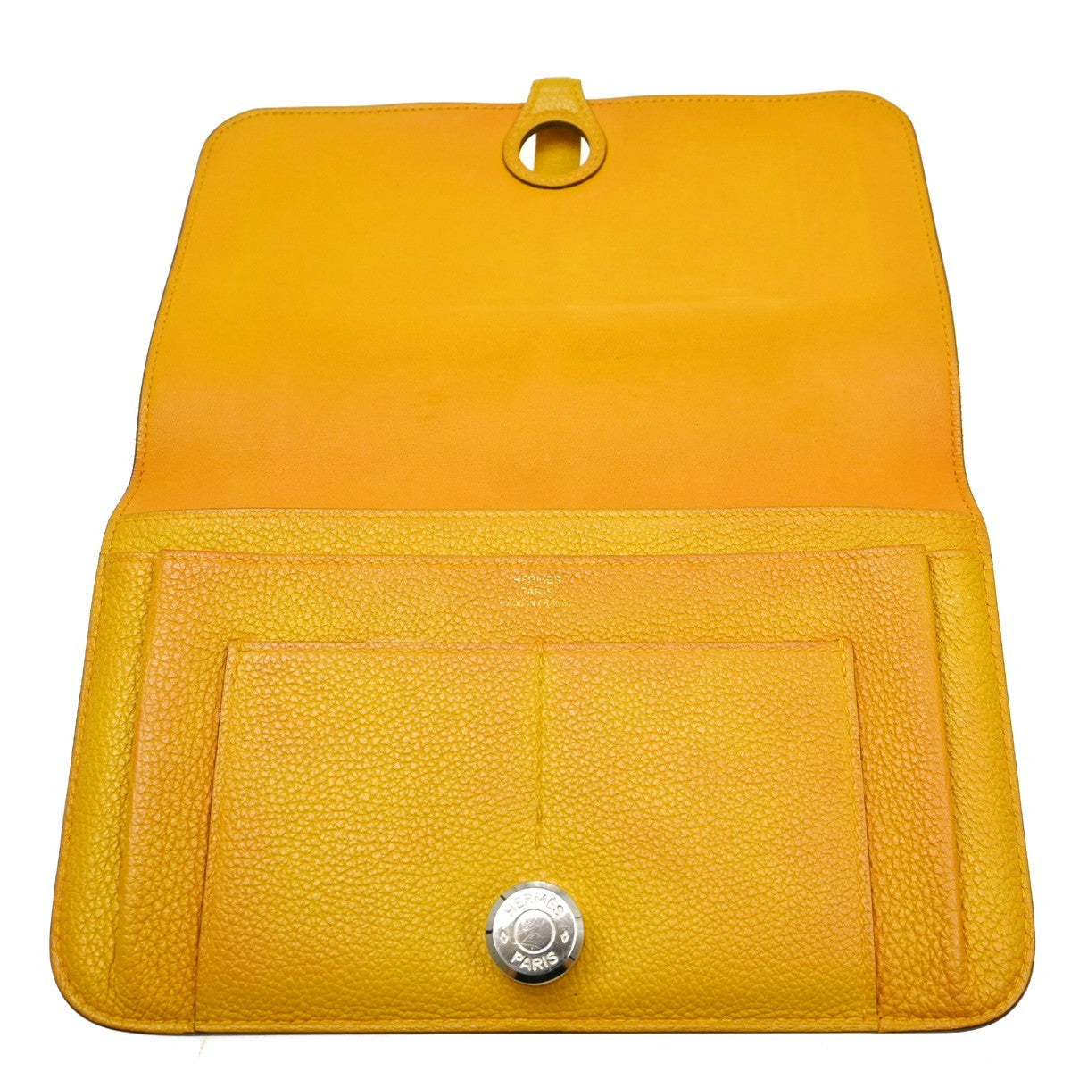 Hermes Dogon Duo Combined Wallet Leather Yellow Leather Wallets Accessory (Authentic Pre-Loved)