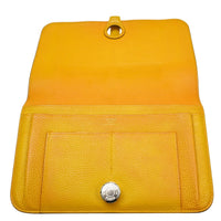 Hermes Dogon Duo Combined Wallet Leather Yellow Leather Wallets Accessory (Authentic Pre-Loved)