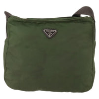 Prada Zip Top Messenger Bag Tessuto Khaki Nylon Shoulder Bag Bag (Authentic Pre-Loved)