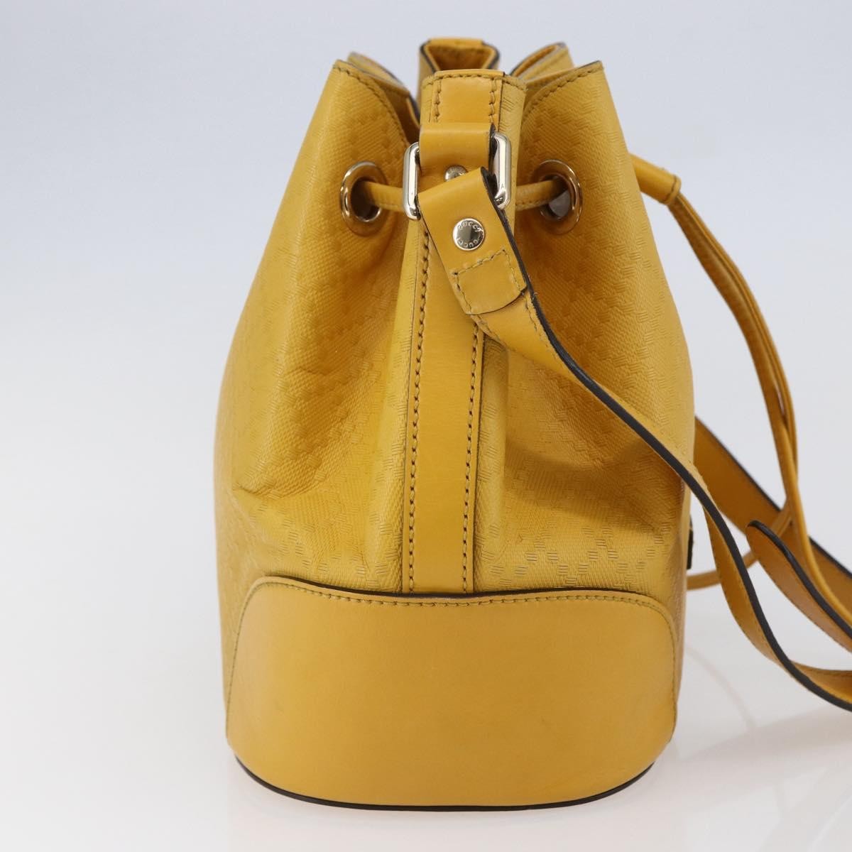 Gucci Bright Bucket Bag Diamante Leather Yellow Leather Shoulder Bag Bag (Authentic Pre-Loved)