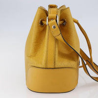 Gucci Bright Bucket Bag Diamante Leather Yellow Leather Shoulder Bag Bag (Authentic Pre-Loved)
