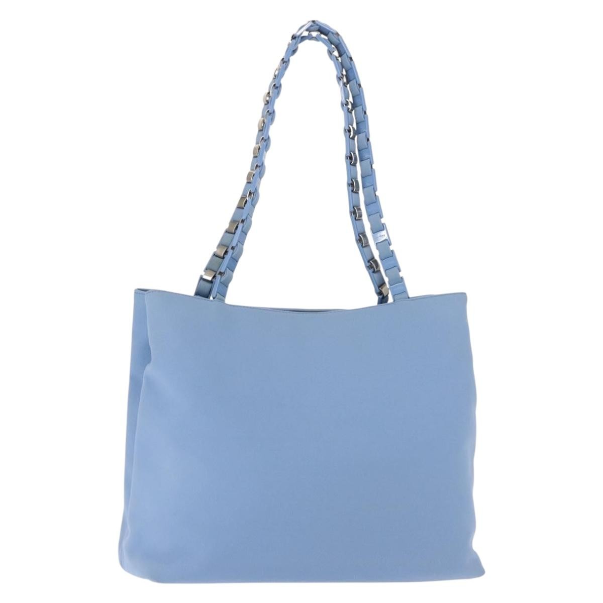 Salvatore Ferragamo Vala Tote Canvas Blue Canvas Tote Bag Bag (Authentic Pre-Loved)