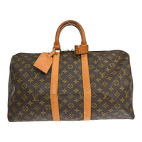 Louis Vuitton Keepall Bag Monogram Canvas Brown Canvas Travel Bag Bag (Pre-Loved)