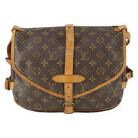 Louis Vuitton Saumur Handbag Monogram Canvas Brown Canvas Shoulder Bag Bag (Pre-Loved)