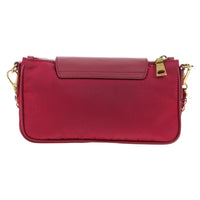 Prada Chain Crossbody Bag Tessuto And Saffiano Leather Pink Nylon Shoulder Bag Bag (Pre-Loved)